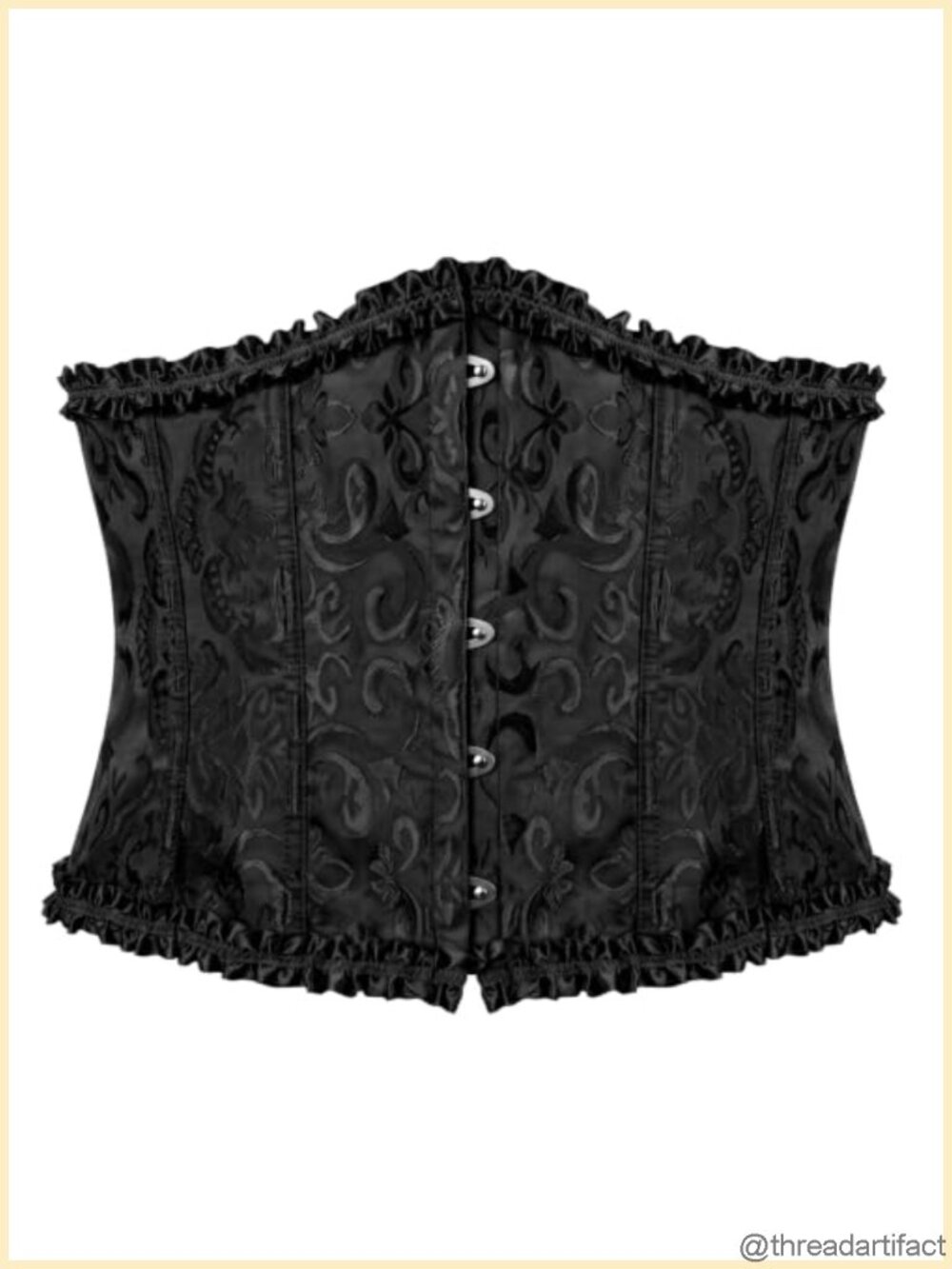 Floral Jacquard Underbust Corset Belt Waist Shaper Renaissance Costume